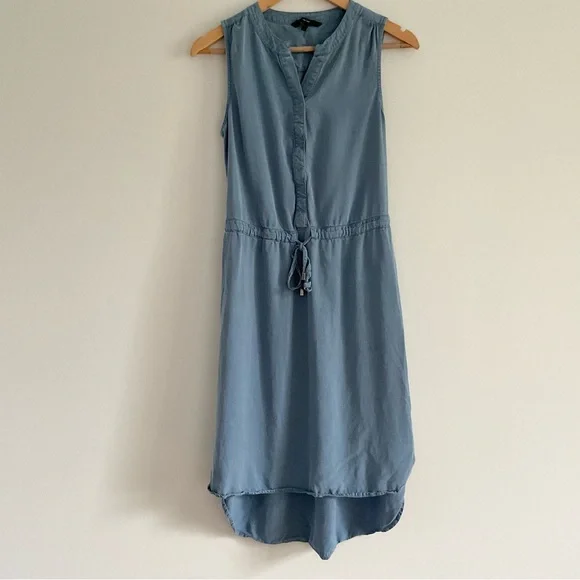 Vero Moda Blue Fit & Flare Sleeveless Tie Waist Midi Dress Office Career M - Picture 3 of 10